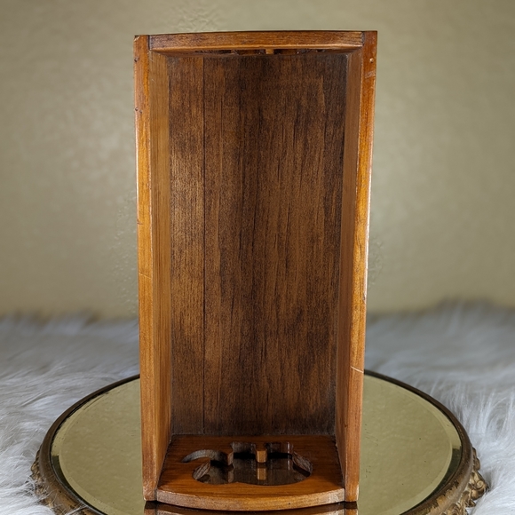 Wood Hand Made Vintage Shadow Box Shelf Primitive Cut Out Elephant - Picture 3 of 11